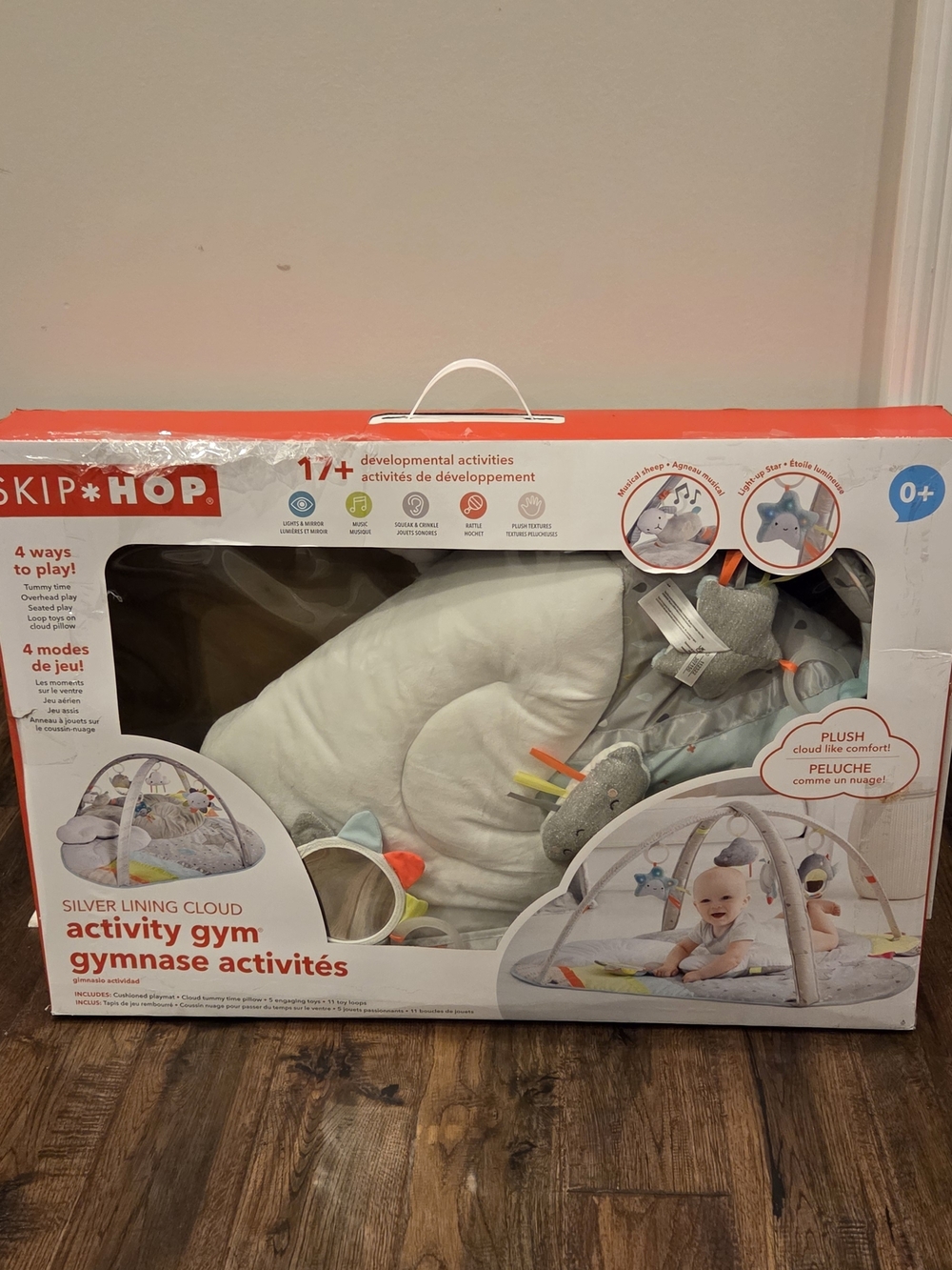 Skip Hop Silver Lining Cloud Activity Gym - Gray Plush Play Mat